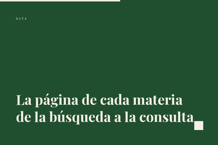 Portada de la guía sobre la página de cada materia
