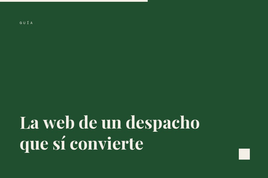 Portada de la guía sobre la web de un despacho que convierte