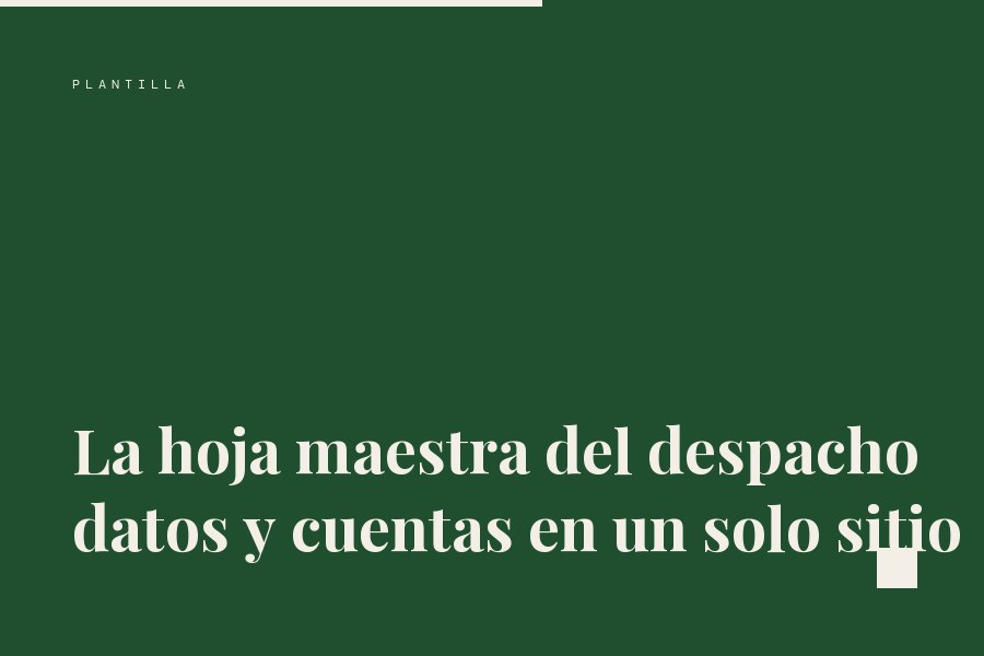 Portada de la plantilla de la hoja maestra de datos del despacho