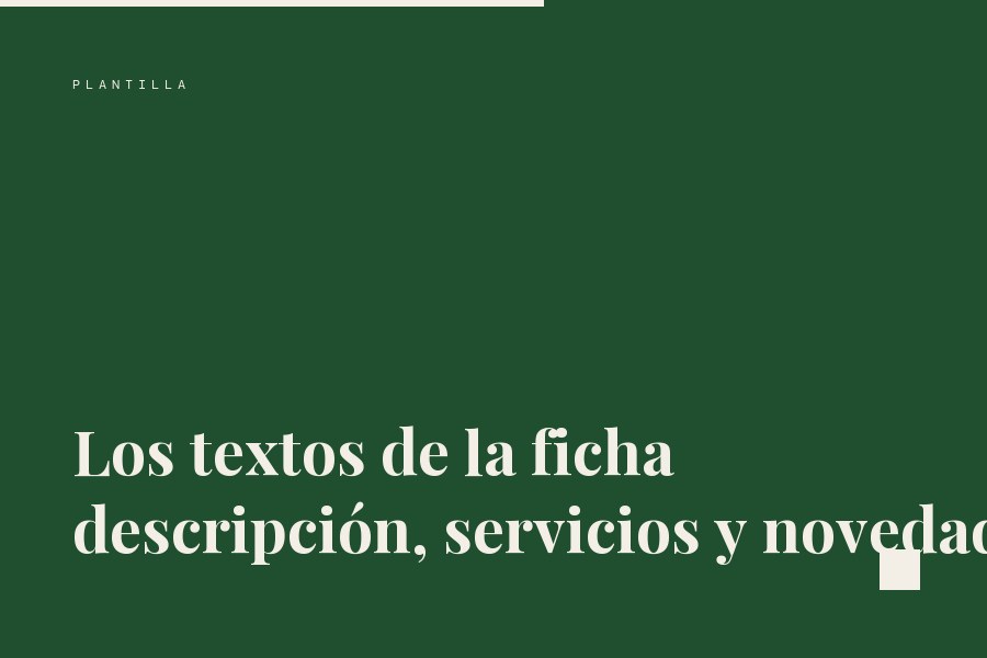 Portada de la plantilla de textos de la ficha de Google de un despacho
